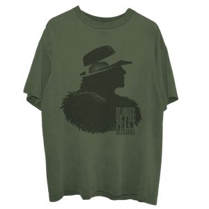 Peaky Blinders 'Polly Outline' Unisex T-Shirt i grön färg. Svart siluett av kvinnoansikte.