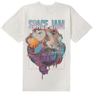 Space Jam SJ2 'Ready 2 Jam' T-Shirt. Vit tröja med färgglatt motiv.