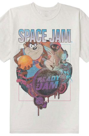 Space Jam SJ2 'Ready 2 Jam' T-Shirt. Vit tröja med färgglatt motiv.