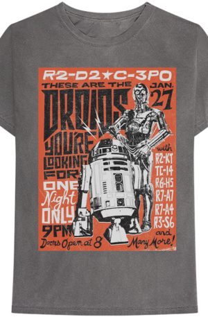 Star Wars Droids Rock t-shirt med orange tryck föreställande R2D2 och C2PO.