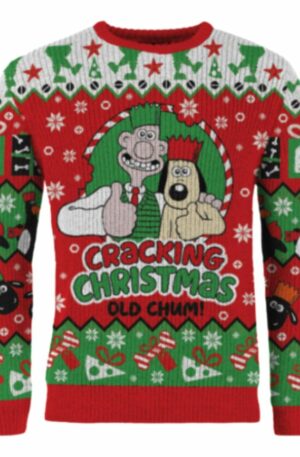 Wallace & Gromit Christmas Sweater Cracking Christmas Old Chum! Jultröja Stl XL